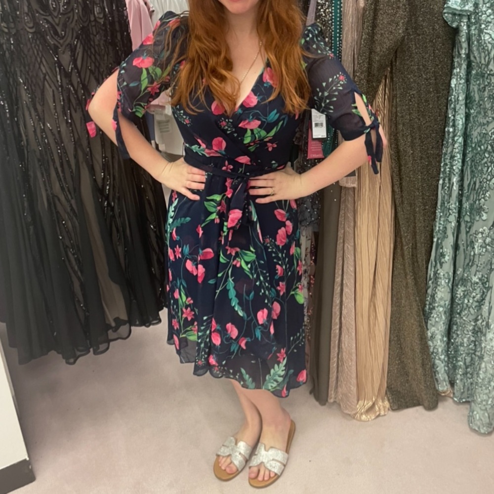 Tommy Hilfiger Navy Floral Wrap Dress Size 4